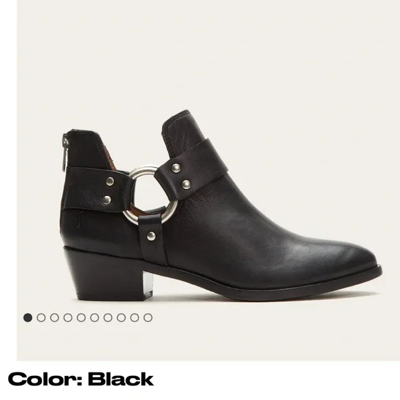 FRYE - RAY HARNESS BACK ZIP - BLACK - SZ 5.5 - Picture 4 of 7